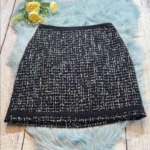 Chic Black and White Tweed Skirt